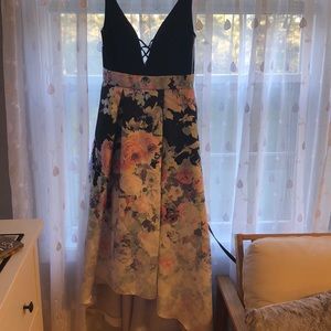 A beautiful flowy floral dress.